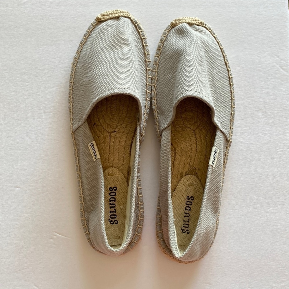 Soludos Dali espandrille flats womens 8 eight grey canvas new